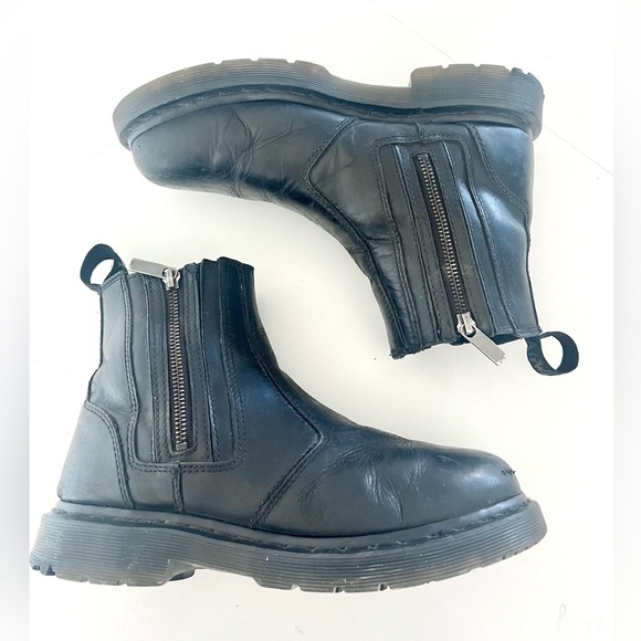 Dr. Martens 2976 Alyson Black Double Zip Unisex Chelsea Leather Boots Size 9 - Picture 5 of 16